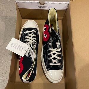 Converse x Comme des Garçons PLAY Chuck 70 High Top in Black size 9 men’s